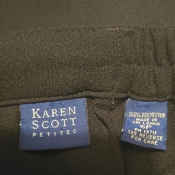 Karen Scott Black Relaxed Fit Trousers 6P - Picture 2 of 3